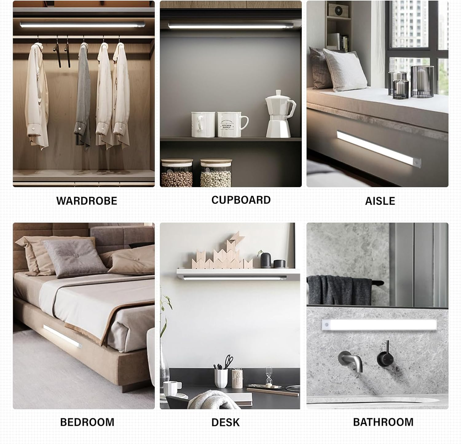 USB Rechargeable Motion Sensor LED Night Light – Cabinet & Wardrobe