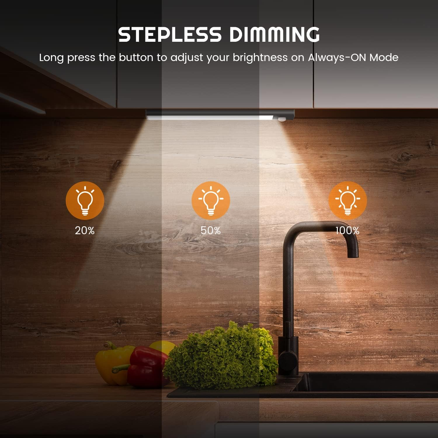 USB Rechargeable Motion Sensor LED Night Light – Cabinet & Wardrobe