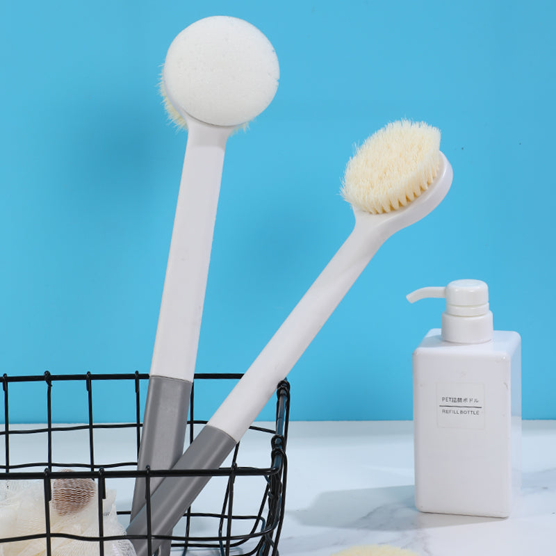 Two-Sided Long-Handle Bath & Body Scrub Brush – Eco-Friendly Soft Bristles