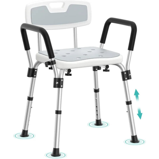 Adjustable Shower Chair for Elderly & Disabled – Heavy Duty with Padded Seat