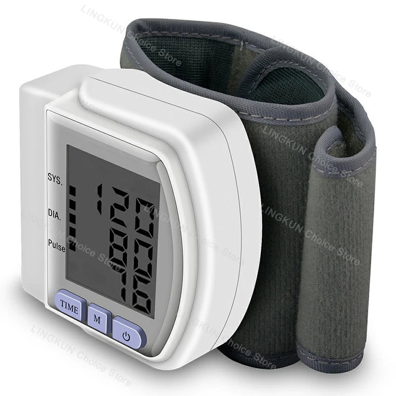 Digitlal Tensiometro Health Medical BP Sphygmomanometer Wrist cuff Digital Blood Pressure Monitor Heart Beat Rate Pulse Meter
