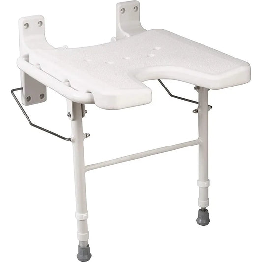 Foldable Wall-Mount Shower Seat with Adjustable Legs – FSA/HSA Eligible