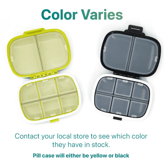 Daily Use Pill Organizer 1 Pack, Easy to Open 8 Compartments, Large Capacity Portable Travel Pill Box, Pill Dispenser