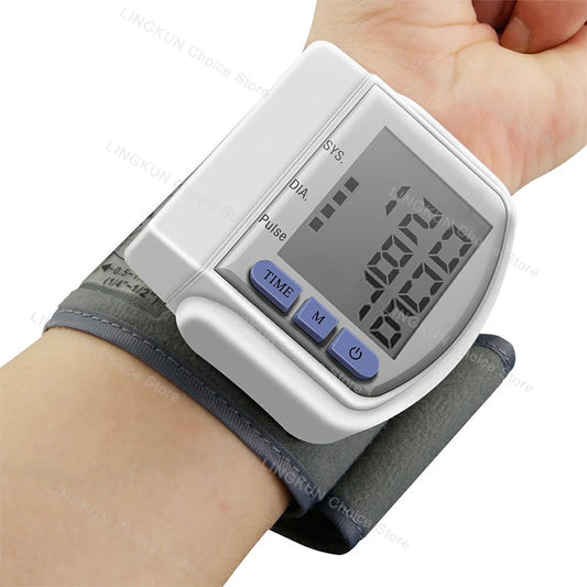 Digitlal Tensiometro Health Medical BP Sphygmomanometer Wrist cuff Digital Blood Pressure Monitor Heart Beat Rate Pulse Meter